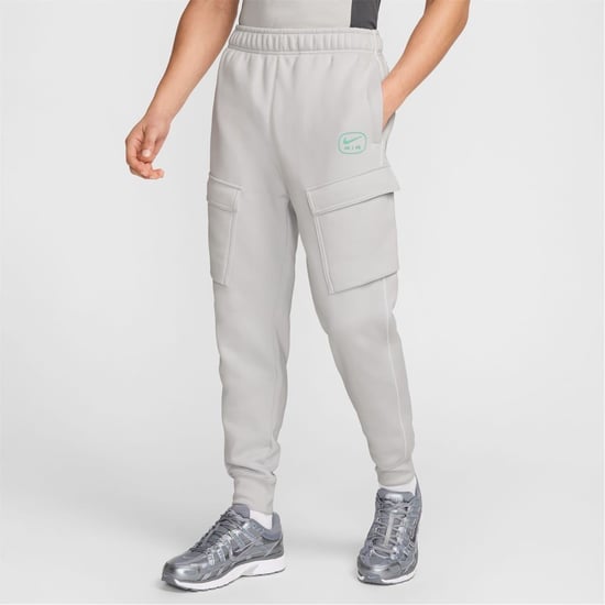 Men's Nike NSW SW AIR CARGO PANT FLC BB in Grey/White - Image 1
