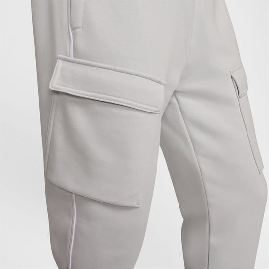 Men's Nike NSW SW AIR CARGO PANT FLC BB in Grey/White - Image 6