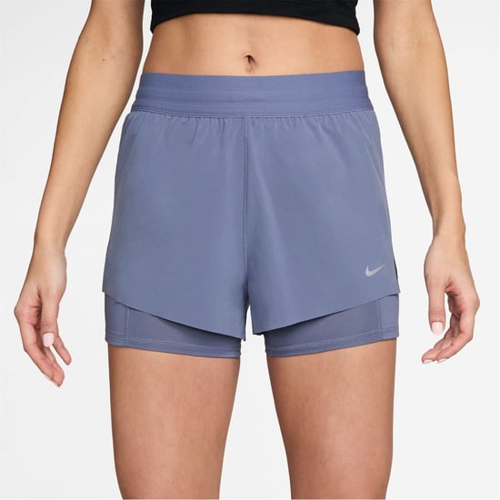 Women's Nike Fit Swift Mid Rise 3 2 In 1 Shorts in World Indigo - Image 1