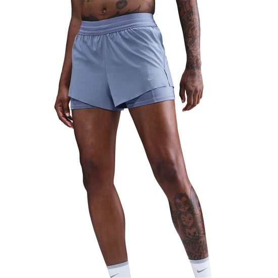 Women's Nike Fit Swift Mid Rise 3 2 In 1 Shorts in World Indigo - Image 5