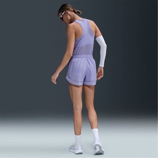 Women's Nike Dri FIT Mid Rise Brief Lined Running Shorts in Lilac Ice - Image 6