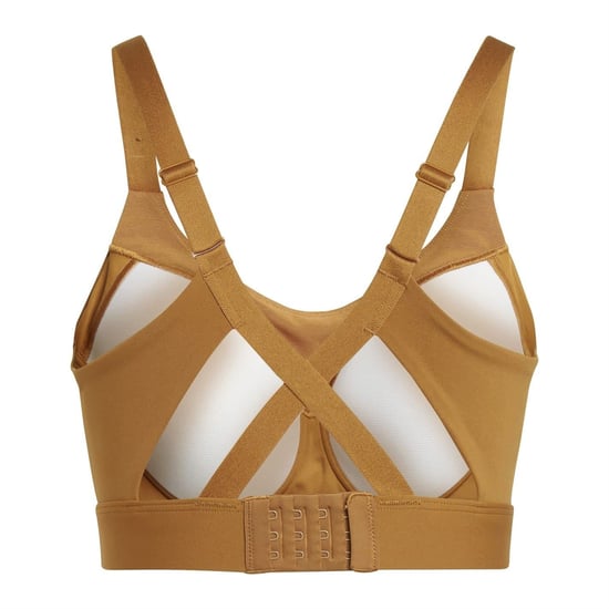 Women's adidas Hiit Scoop Neck Compression Fit Bra in bronze strata - Image 2