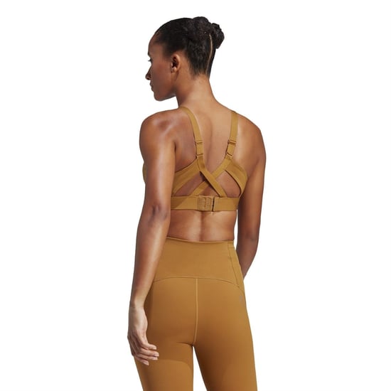 Women's adidas Hiit Scoop Neck Compression Fit Bra in bronze strata - Image 4