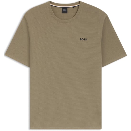 Men's Boss Waffle T-Shirt, Structured Design in Open Brown 245 - Image 1
