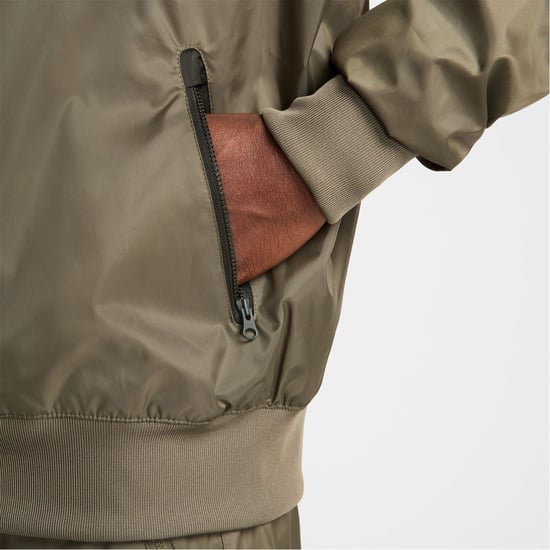 Men's Nike Windrunner Hooded Jacket in Olive/Black - Image 6