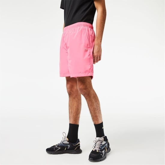 Men's Lacoste Taffeta Casual Shorts in Reseda Pink - Image 2