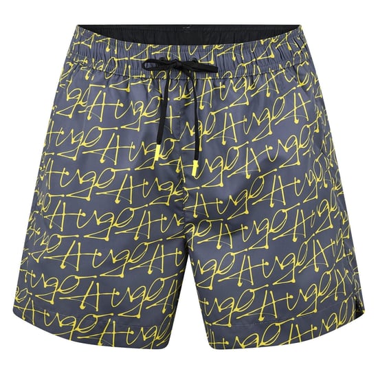Men's Hugo Marco Swim Short with Lettering in BrightYellow730 - Image 1