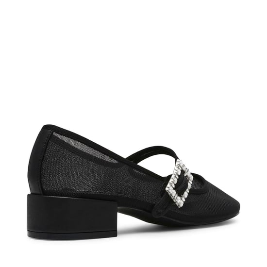 Women's Steve Madden Champaign Block Heel Court Shoes in Black Mesh - Image 3