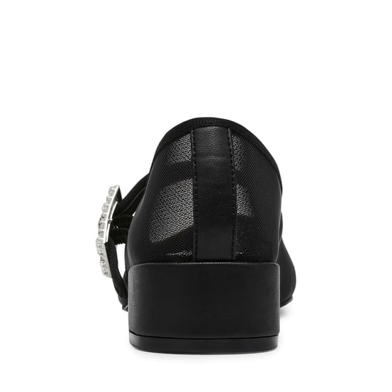 Women's Steve Madden Champaign Block Heel Court Shoes in Black Mesh - Image 5