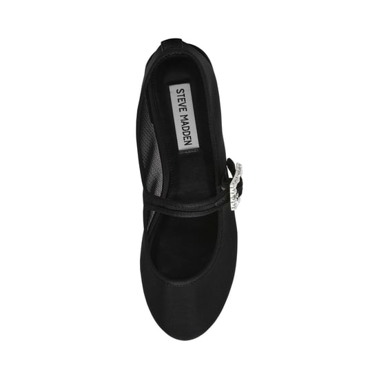 Women's Steve Madden Champaign Block Heel Court Shoes in Black Mesh - Image 6