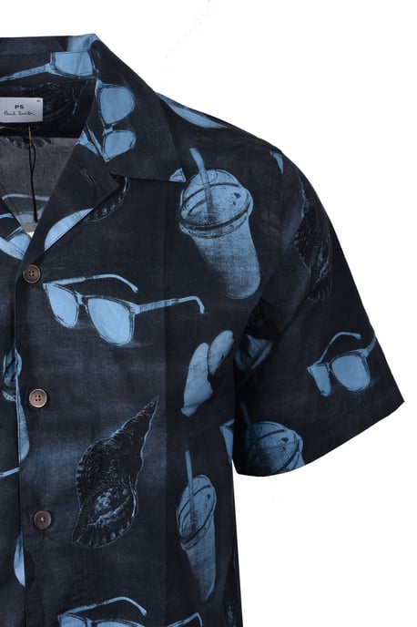 PAUL SMITH SS CASUAL FIT SHIRT BLUE - Image 2