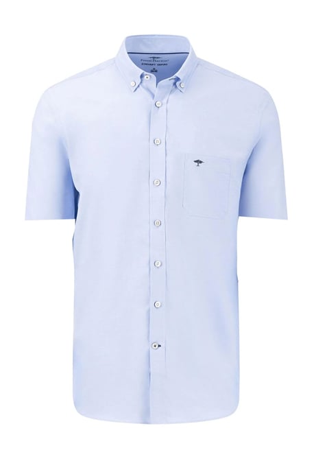 FYNCH-HATTON SHORT SLEEVED OXFORD SHIRT LIGHT BLUE - Image 1