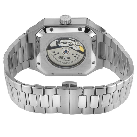 Gevril Men's Grand Concourse Swiss Automatic SA100 Cotes de Geneve and Perlage Finishing, Green Dial, 316L Stainless Steel Watch - Image 2