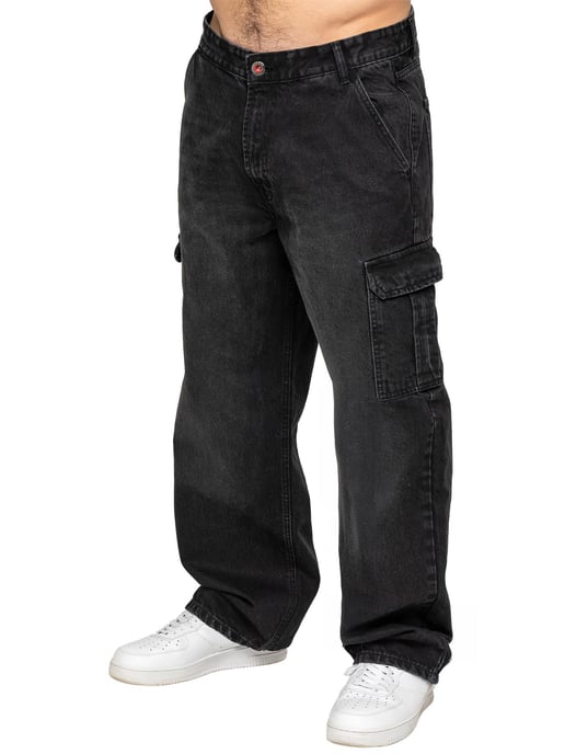 Enzo Milano | Mens Wide-Leg Cargo Jeans - Image 1