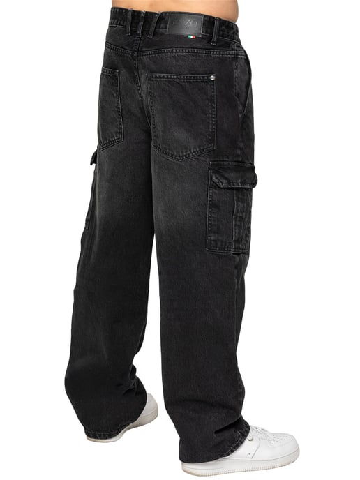 Enzo Milano | Mens Wide-Leg Cargo Jeans - Image 3