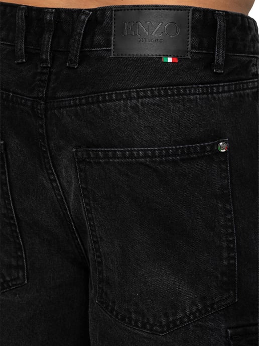 Enzo Milano | Mens Wide-Leg Cargo Jeans - Image 5