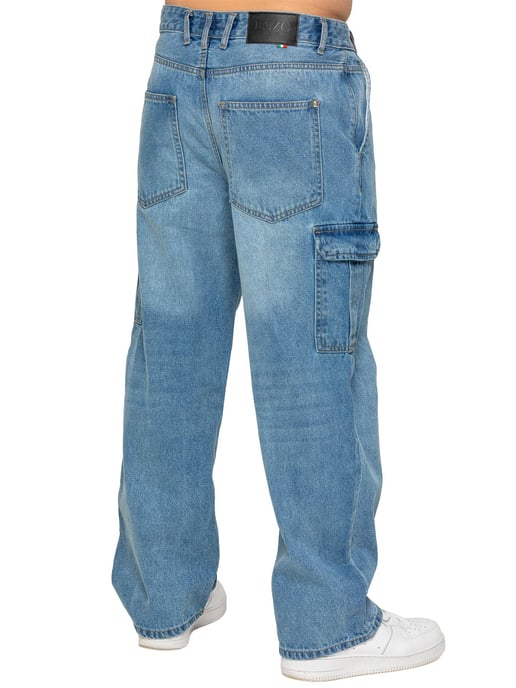 Enzo Milano | Mens Wide-Leg Cargo Jeans - Image 2