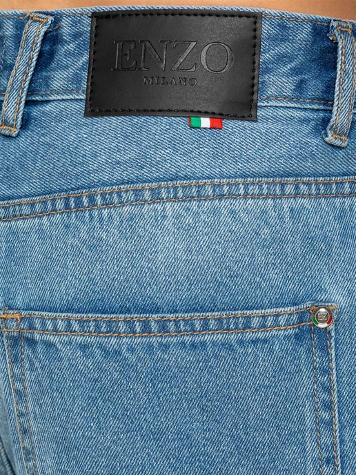 Enzo Milano | Mens Wide-Leg Cargo Jeans - Image 4