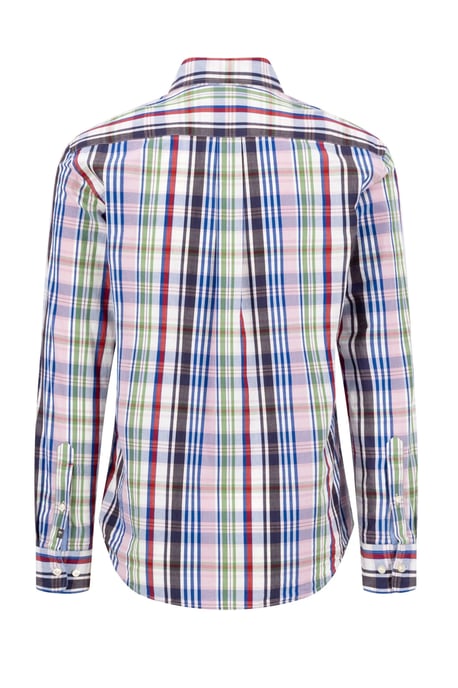FYNCH-HATTON LONG SLEEVED SHIRT CRANBERRY RED CHECK - Image 2
