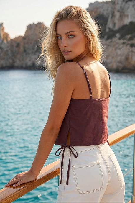 Cotton Poplin Side Tie Top - Image 3