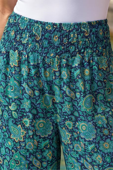 Floral Print Tiered Palazzo Trousers - Image 4