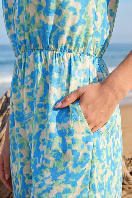 Abstract V-Neck Playsuit - Image 4