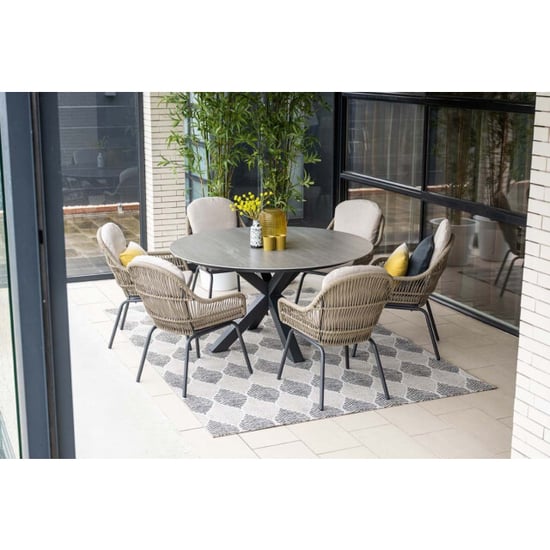 Garden Impressions Lowland tafel Ø150 cm carbon black centostone napoli sand - Image 2