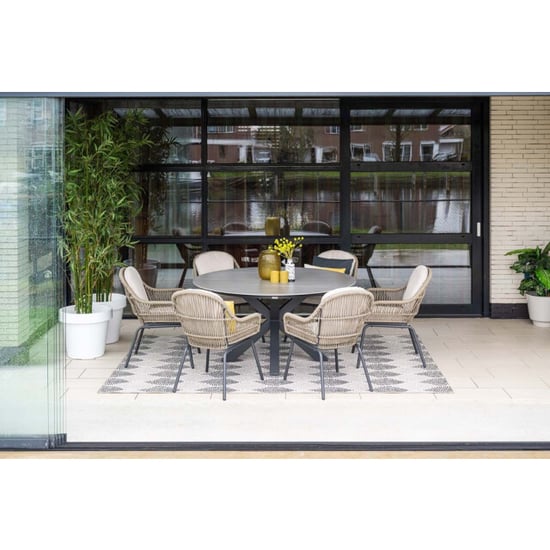 Garden Impressions Lowland tafel Ø150 cm carbon black centostone napoli sand - Image 6
