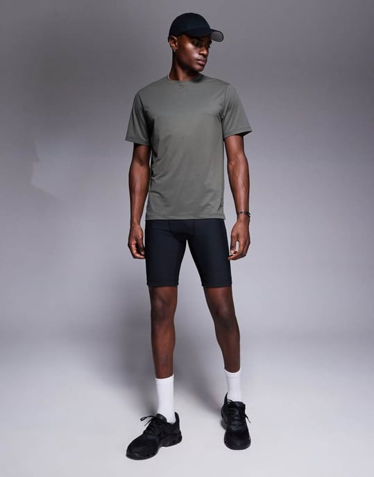4505 Icon training t-shirt with quick dry 2 pack in khaki and grey - Image 3