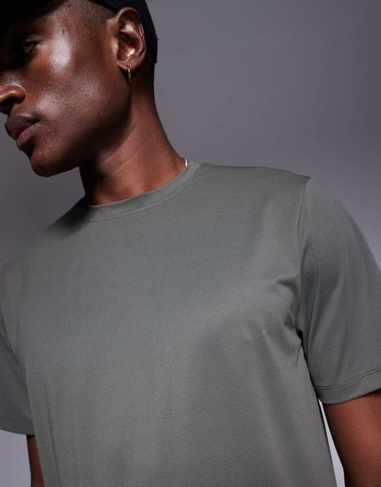 4505 Icon training t-shirt with quick dry 2 pack in khaki and grey - Image 4