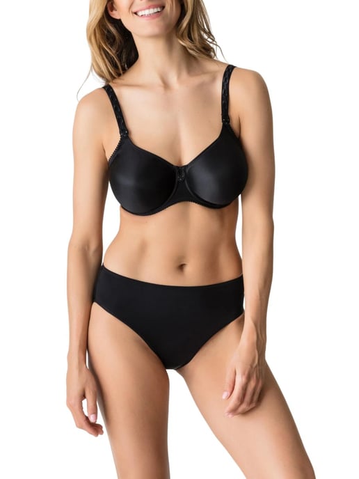 Satin Non Padded Full Cup Bra Black - Image 2