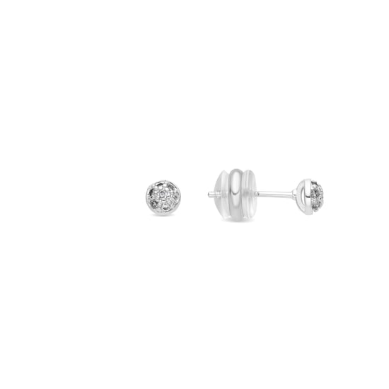 Luxenter Earrings with silver finish and brilliant-cut cubic zirconia - Chikra - Image 1