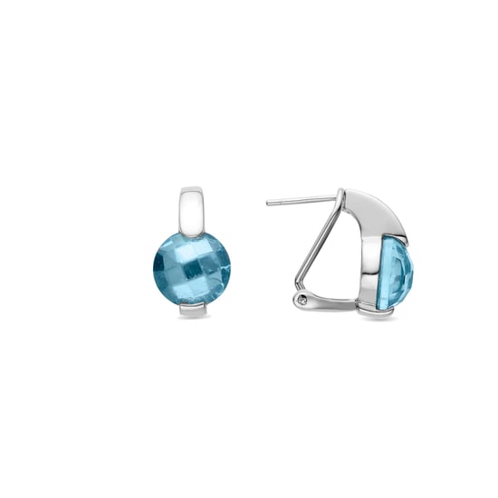 Luxenter 925 Sterling Silver and Aquamarine Zirconia Earrings with Rhodium Plating - Laram - Image 1