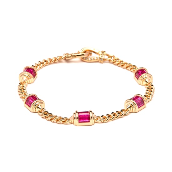 Luxenter Bráisléad Zirconia Rúibín le bailchríoch óir bhuí 18k - Kansha - Image 1