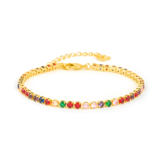 Luxenter Armband met veelkleurige zirkonia en 18-karaats geelgouden afwerking - Asio - Image 1