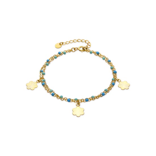 Luxenter 925 Sterling Silver and Blue Lacquer bracelet with 18k yellow gold finish - Lilith - Image 1