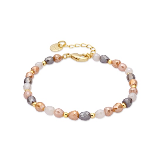 Luxenter Armband van bruin glas met 18-karaats geelgouden afwerking - Likdu - Image 1