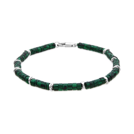 Luxenter Armband met zilveren afwerking en malachiet - Silbi - Image 1