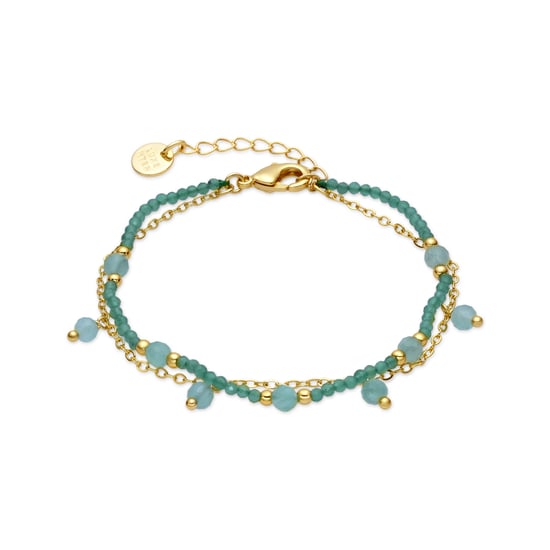 Luxenter Armband van groen glas met 18-karaats geelgouden afwerking - Aira - Image 1