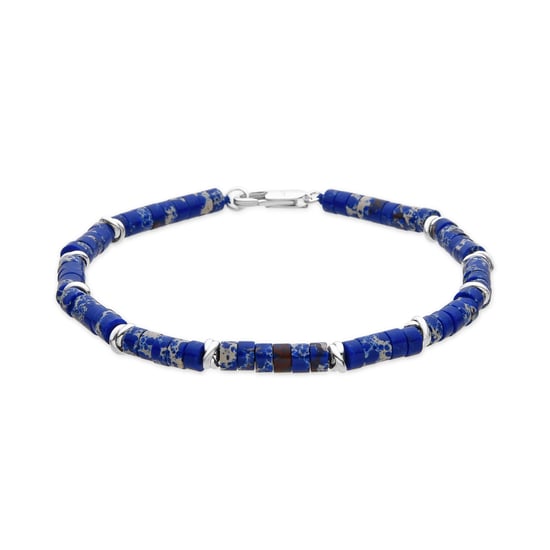 Luxenter Silver-finished bracelet with natural lapis lazuli - Silbi - Image 1