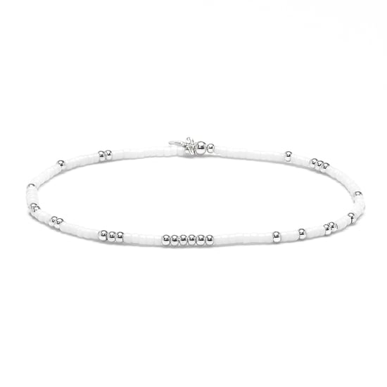 Luxenter Armband van wit glas met 925 sterling zilveren afwerking - Xanvi - Image 1