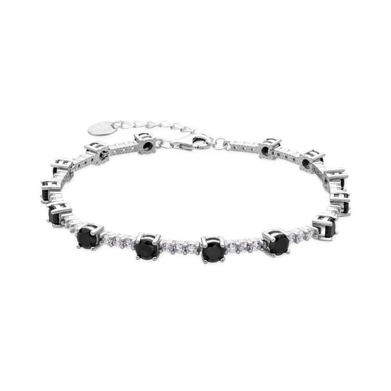 Luxenter Armband van 925 sterlingzilver en zirkoon-onyx met rhodiumafwerking - Kirith - Image 1