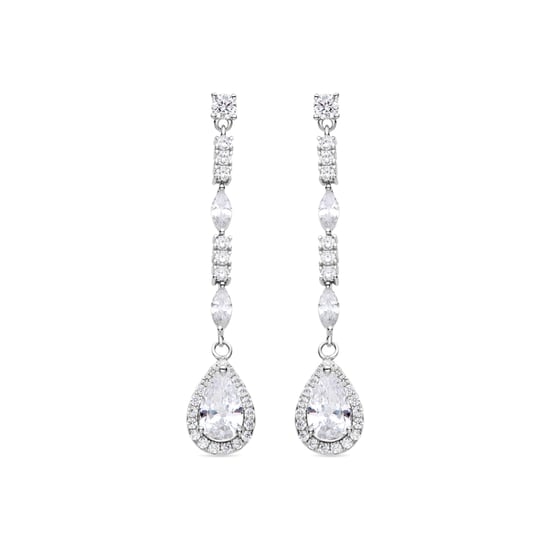 Luxenter Oorbellen van 925 sterling zilver en glanzende zirkonia met rhodiumafwerking - Ridya - Image 1