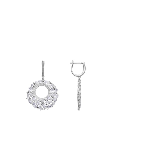 Luxenter Oorbellen van 925 sterling zilver en glanzende zirkonia met rhodiumafwerking - Kromwa - Image 1