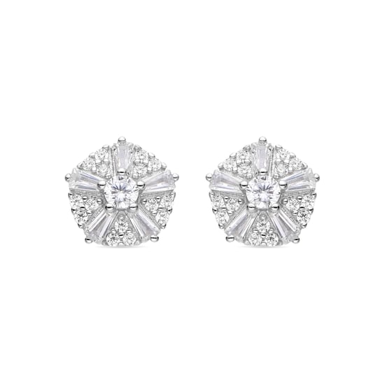 Luxenter Oorbellen van 925 sterling zilver en schitterende zirkonia met rhodiumafwerking - Umya - Image 1