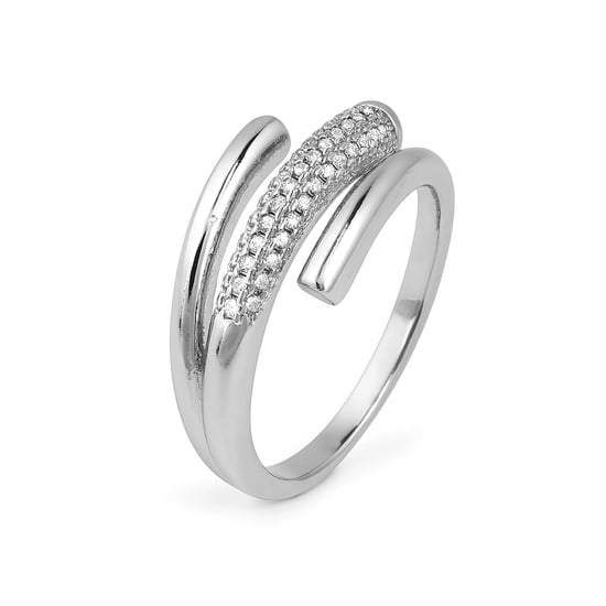 Luxenter Ring met schitterende zirkonia, afgewerkt met rhodium - Jedrac - Image 1