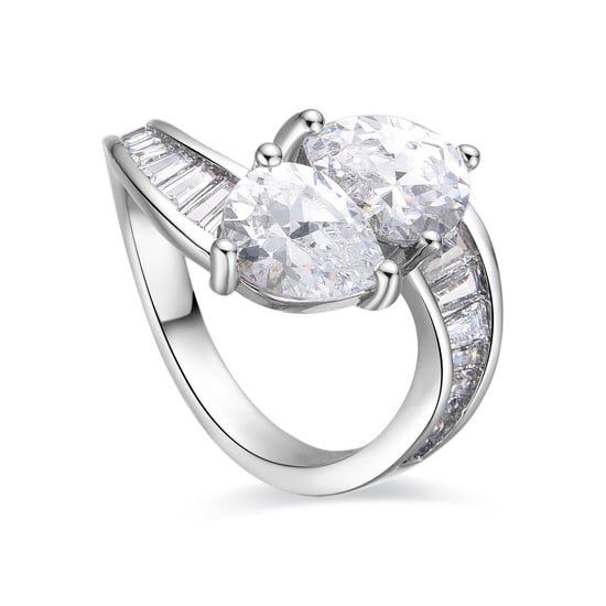 Luxenterring med glänsande zirkonia silverfinish - Darbia - Image 1
