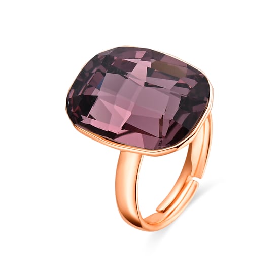 Luxenter Amethyst Zirconia ring with 18k yellow gold finish - Rakco - Image 1