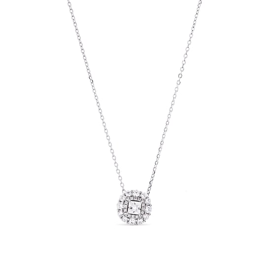 Luxenter Ketting van 925 sterling zilver met glanzende zirkonia en rhodiumafwerking - Raxya - Image 1