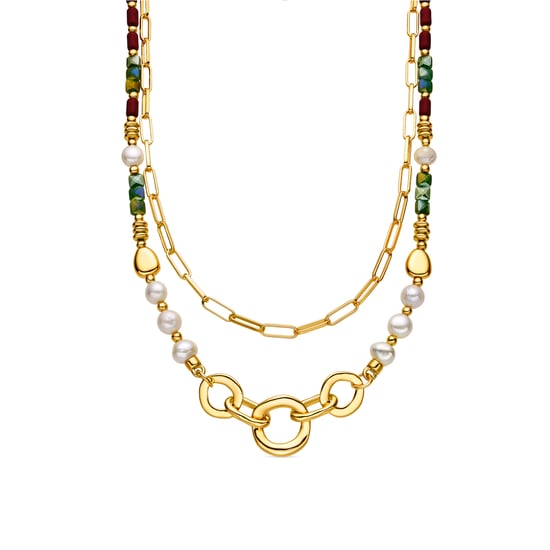 Luxenter Ketting met witte parel, 18-karaats goudkleurig - Kany - Image 1